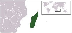 マダガスカル共和国の場所の地図